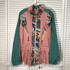 Athletic Works Vintage 80’s 90’s High Neck Long Sleeve Windbreaker Jacket XL